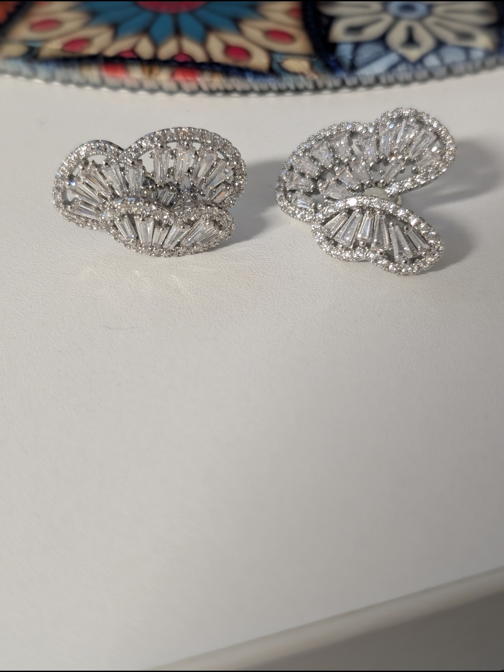 Stunning Crystal Cluster Silver Stud Earrings - Elegant Sparkle